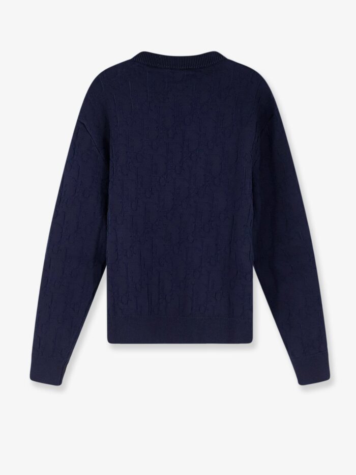 Dior Oblique Cotton Sweater With All-over Embossed Logo