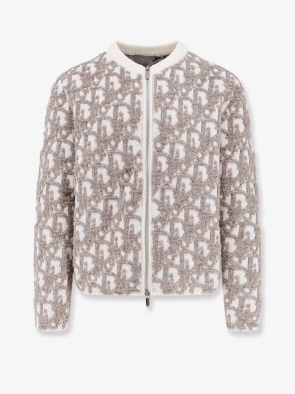 Dior Oblique Wool And Cotton Blend Jacquard Cardigan