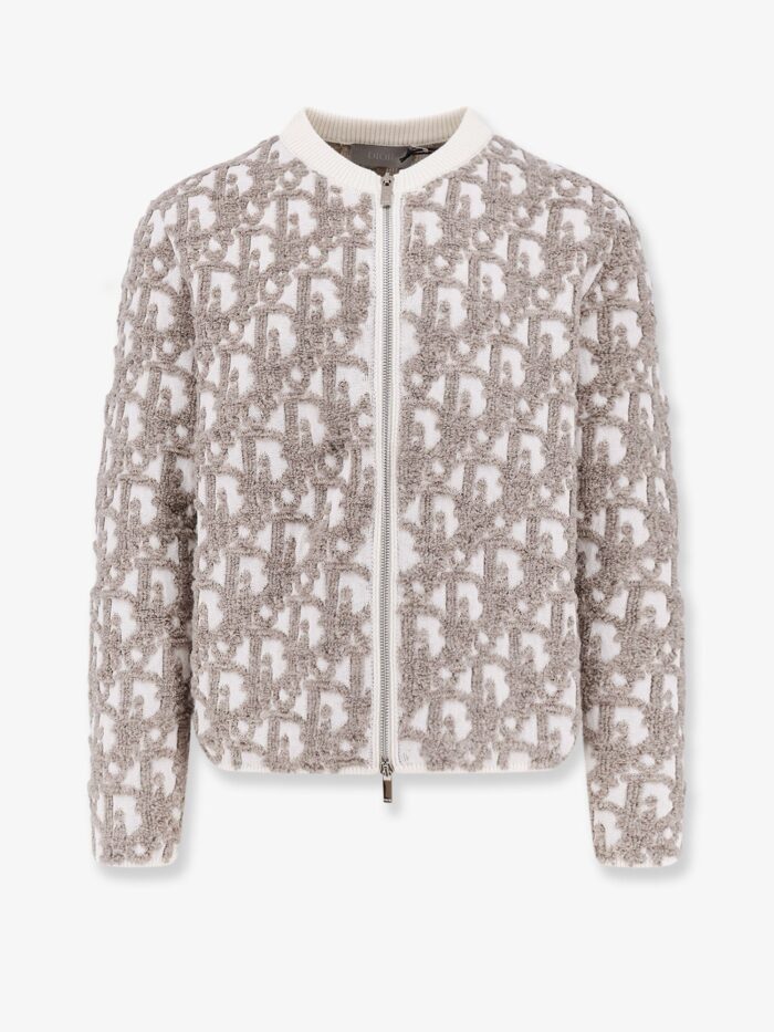 Dior Oblique Wool And Cotton Blend Jacquard Cardigan