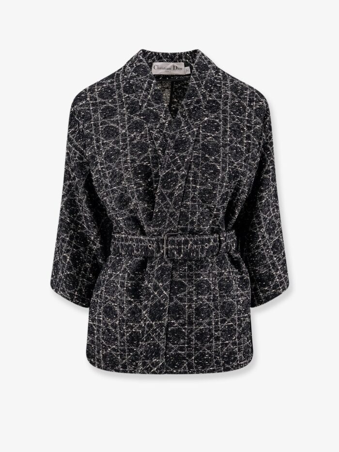 Dior Palto Macrocannage Cotton Blend Tweed Blazer