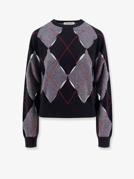 Dior Perforated Cashmere Sweater With Diamond Pattern