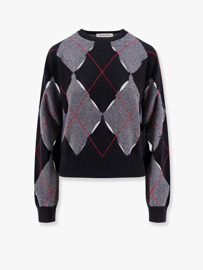 Dior Perforated Cashmere Sweater With Diamond Pattern
