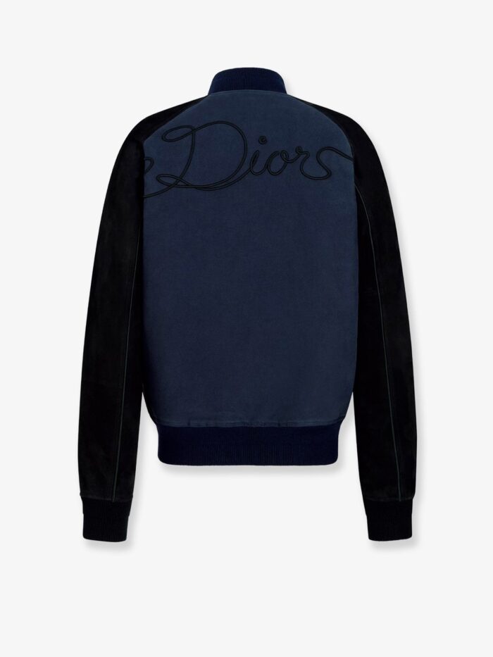Dior Ribbon College Cotton And Suede Bomber