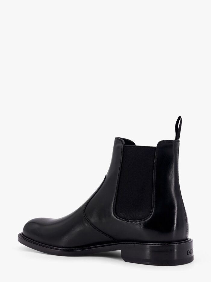 Dior Shiny Leather Boots With Engraved Logo On The Side