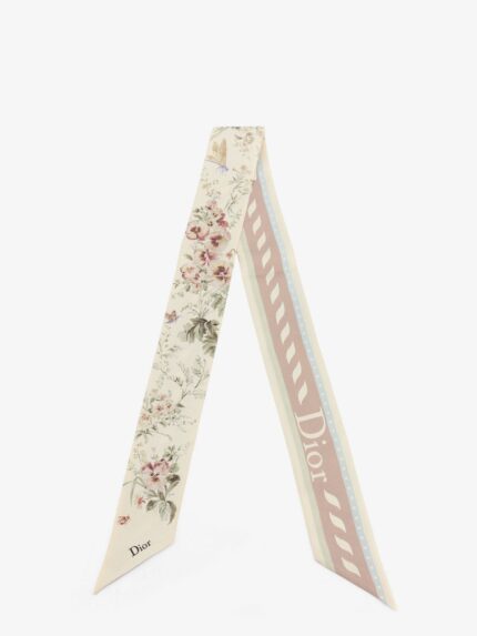 Dior Silk Bandeau With Toile De Jouy Floral Garden Print