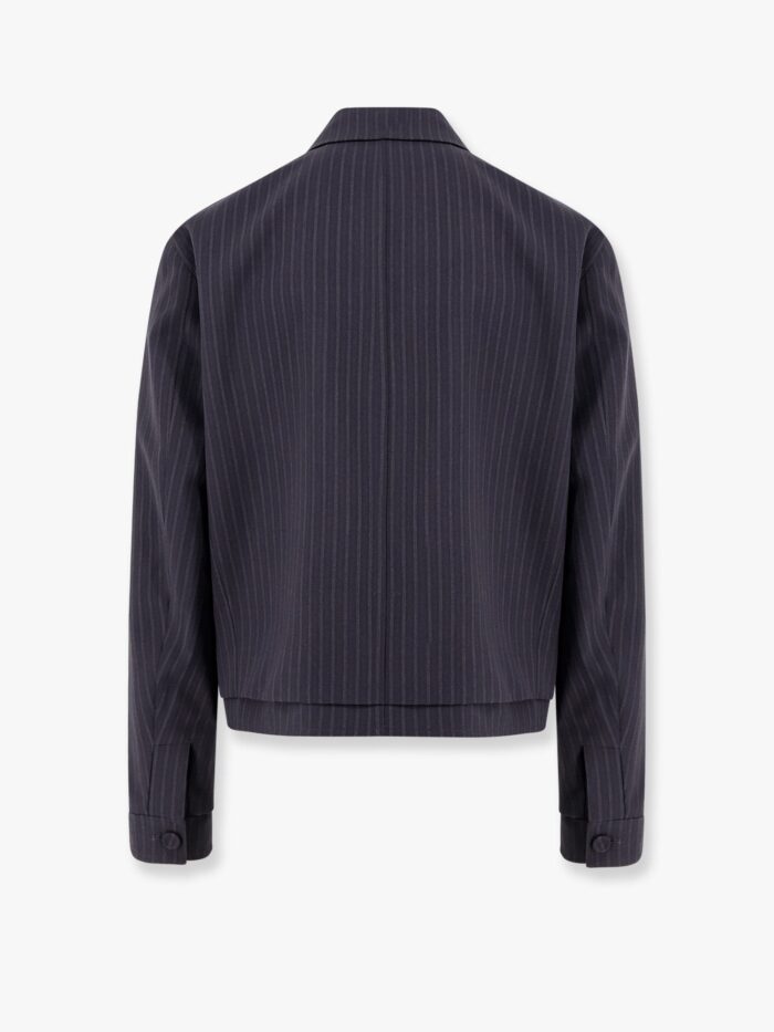 Dior Striped Wool Blazer With Semi-french Collar