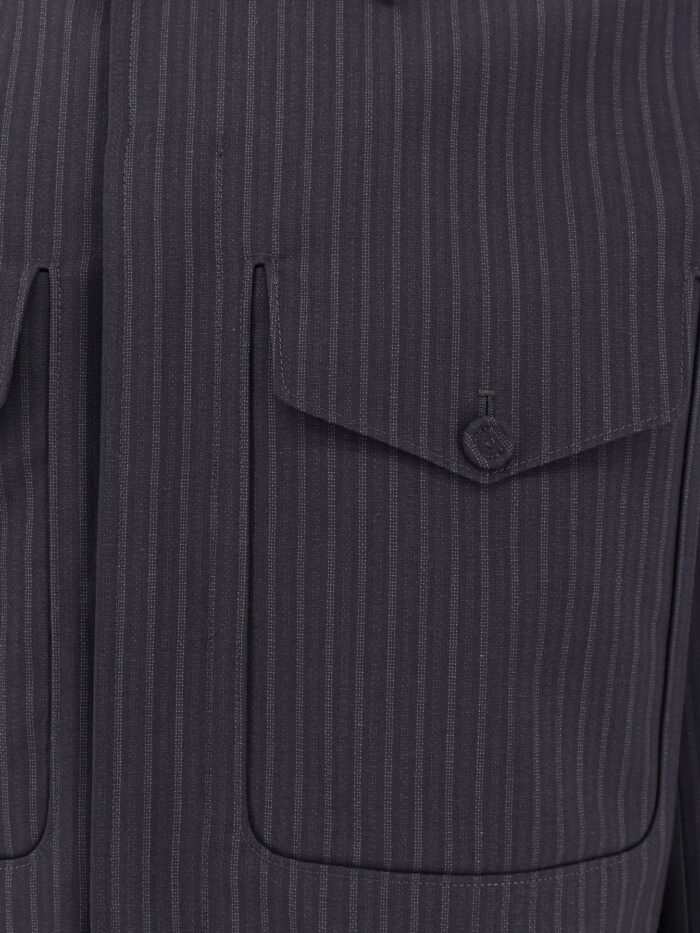 Dior Striped Wool Blazer With Semi-french Collar