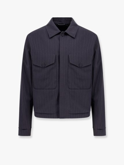 Dior Striped Wool Blazer With Semi-french Collar