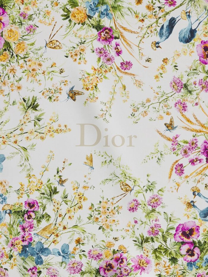 Dior Toile De Jouy Floral Garden Dioriviera 90 Silk Foulard