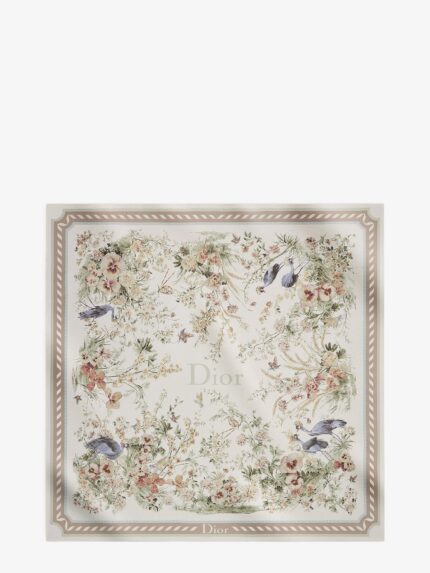 Dior Toile De Jouy Floral Garden Dioriviera 90 Silk Foulard