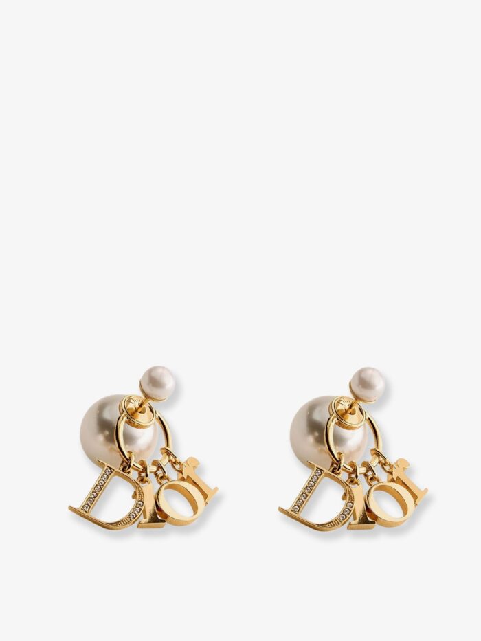 Dior Tribales Metal Earrings With Resin Pearls And Crystals