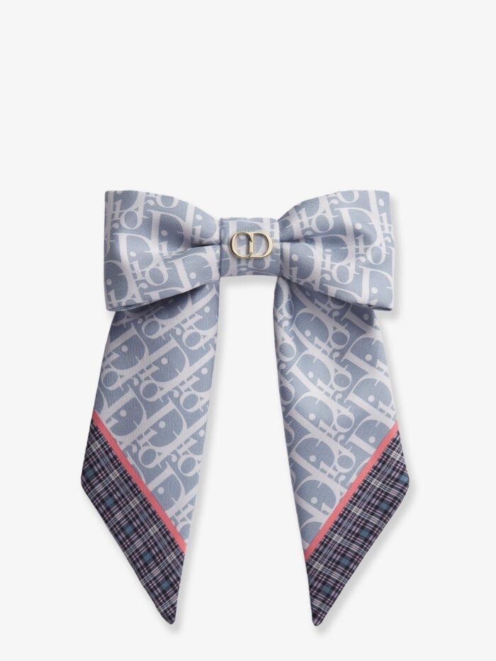 Dior Twist Infini Tartan Print Silk Hair Clip