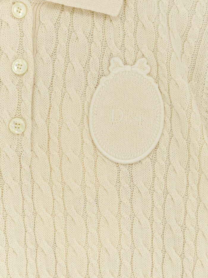 Dior Wool And Cotton Blend Sweater With Embroidered Logo On The Front