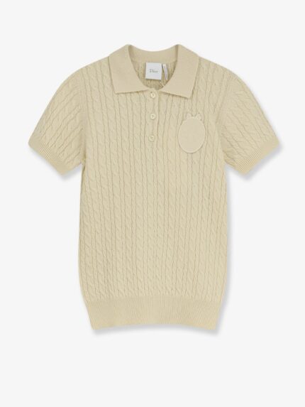 Dior Wool And Cotton Blend Sweater With Embroidered Logo On The Front