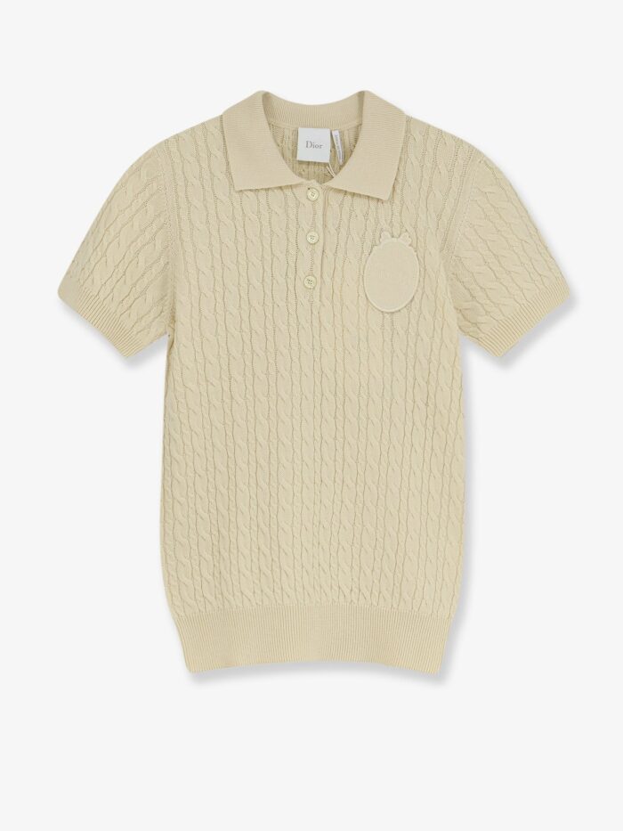 Dior Wool And Cotton Blend Sweater With Embroidered Logo On The Front