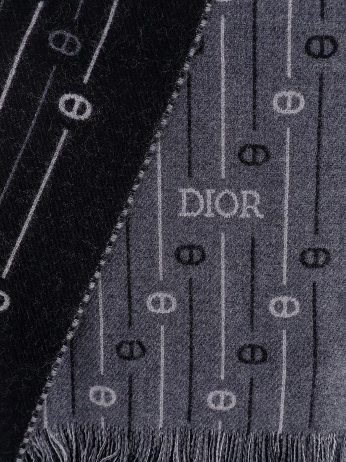 Dior Wool Scarf With All-over Cd Icon Motif