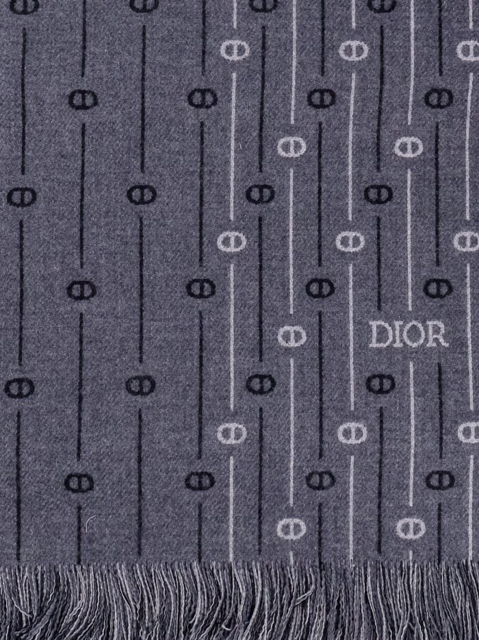 Dior Wool Scarf With All-over Cd Icon Motif