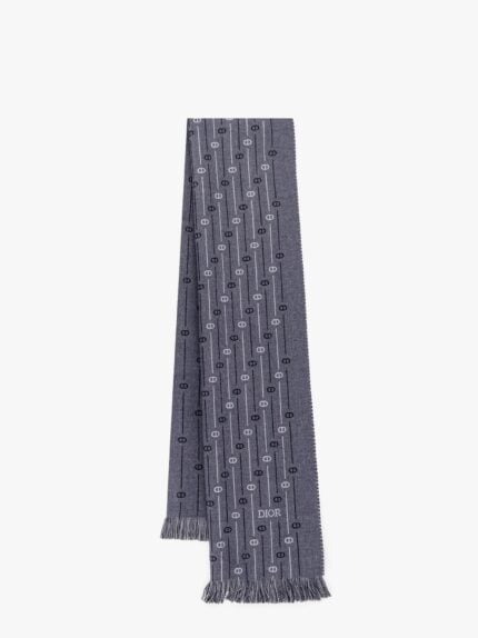 Dior Wool Scarf With All-over Cd Icon Motif