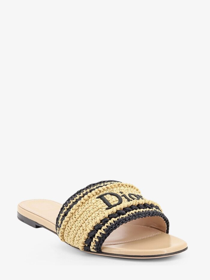 Dior Woven Dioriviera Technical Fabric And Crochet Raffia Sandals
