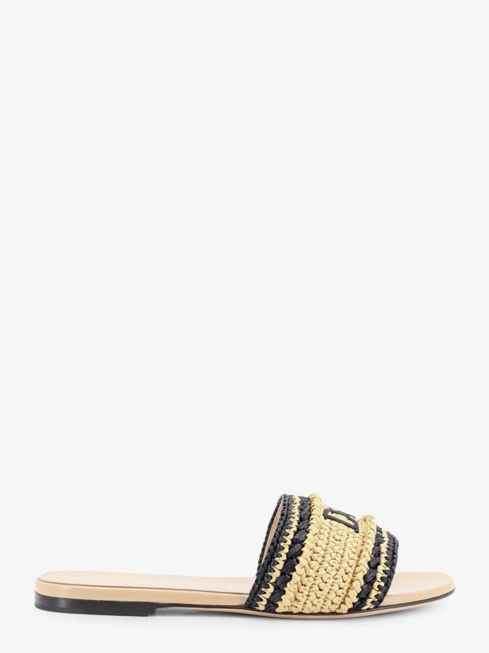 Dior Woven Dioriviera Technical Fabric And Crochet Raffia Sandals