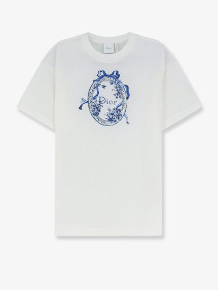 Dior Dioriviera Cotton T-Shirt With Toile De Jouy Floral Garden Print