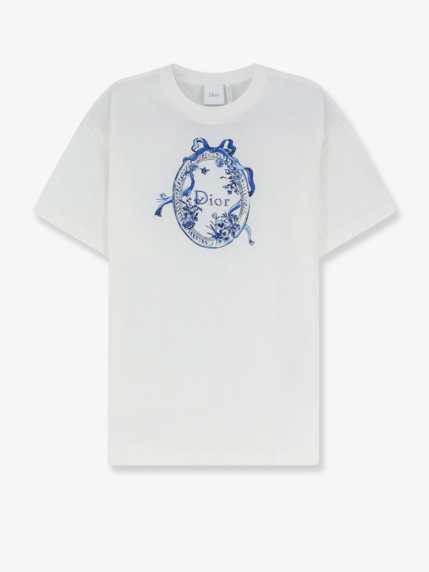 dior dioriviera cotton t shirt with toile de jouy floral garden print Dior Dioriviera Cotton T-Shirt With Toile De Jouy Floral Garden Print