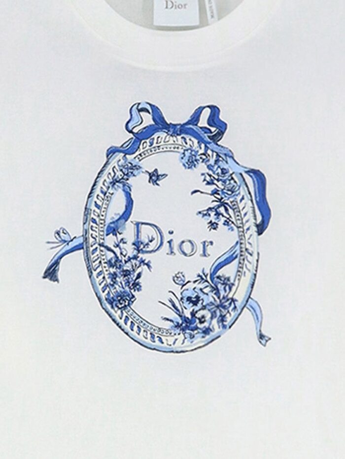 Dior Dioriviera Cotton T-Shirt With Toile De Jouy Floral Garden Print