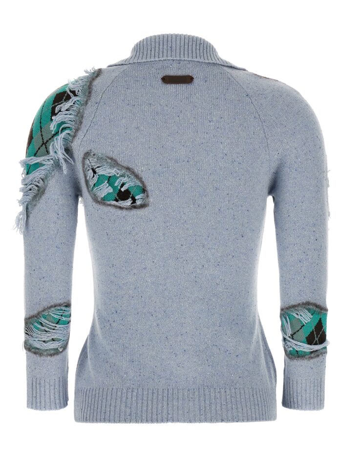 Moschino 'Distressed Argyle' Cardigan
