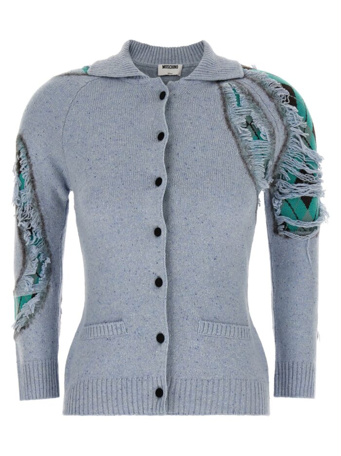 Moschino 'Distressed Argyle' Cardigan
