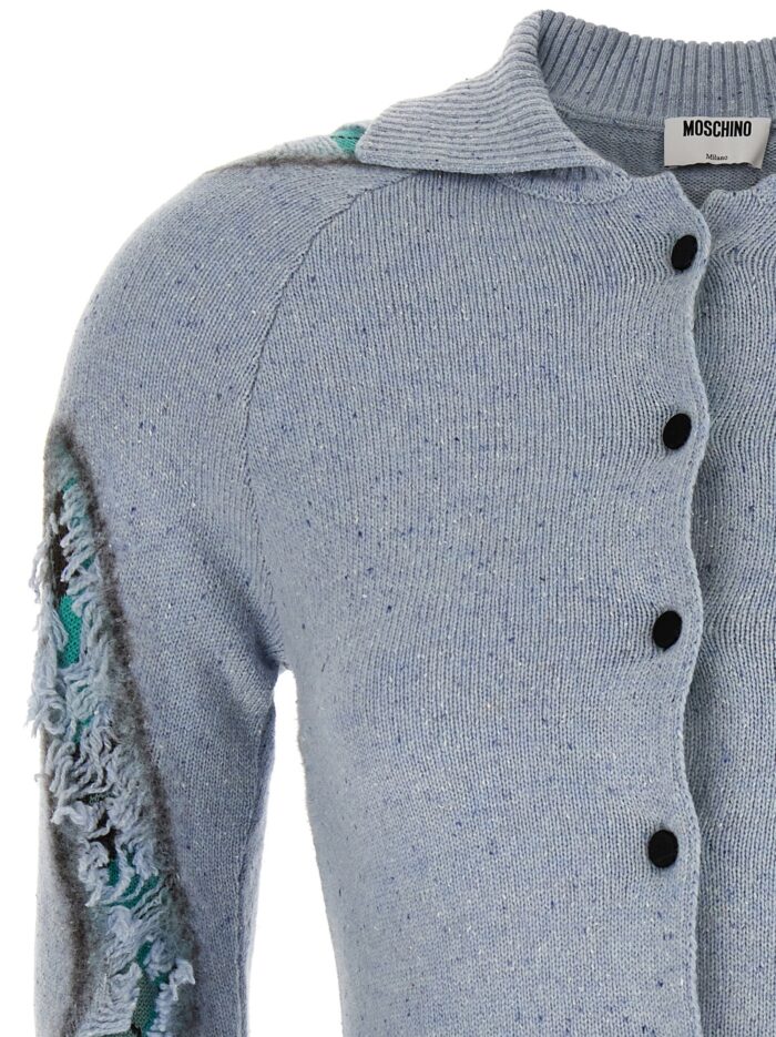 Moschino 'Distressed Argyle' Cardigan