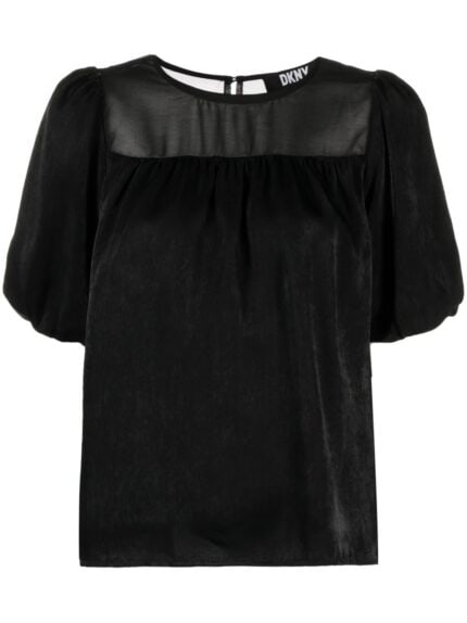 DKNY Mix Media Satin Blouse