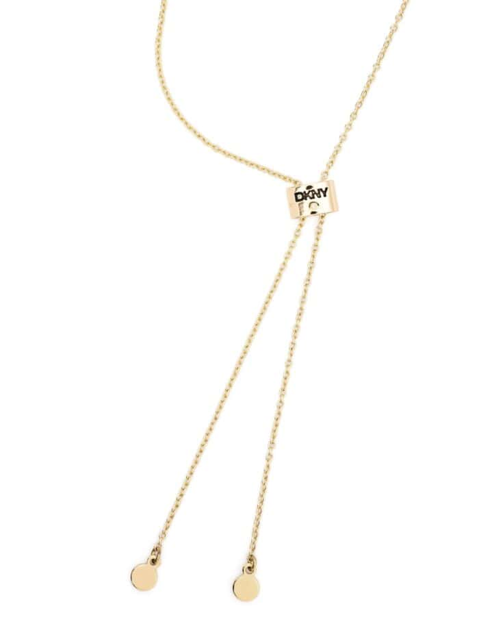 DKNY Nk 40" Adj Stone Logo Pendant