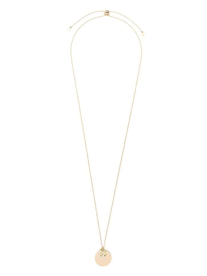 DKNY Nk 40" Adj Stone Logo Pendant