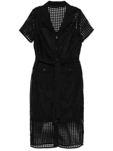 DKNY S/s Grid Lace Midi Dress