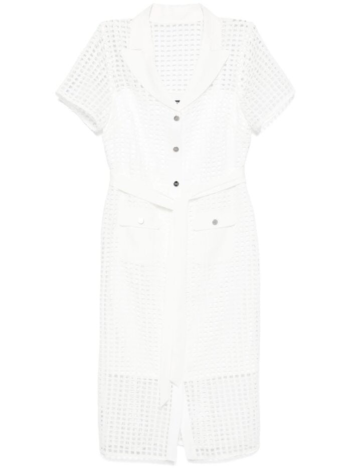 DKNY S/s Grid Lace Midi Dress