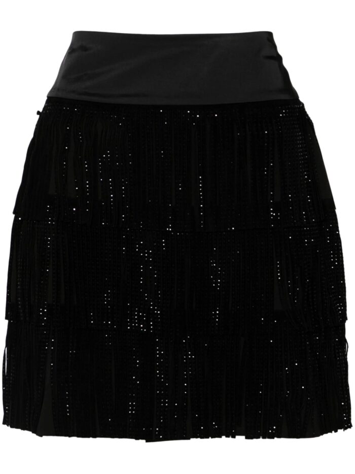 DKNY Studded Fringe Mini Skirt