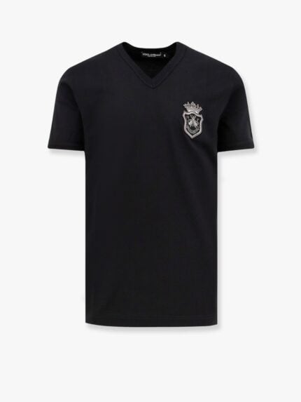 DOLCE E GABBANA Cotton T-shirt With Hand-embroidered Patch