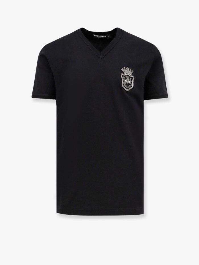 DOLCE E GABBANA Cotton T-shirt With Hand-embroidered Patch