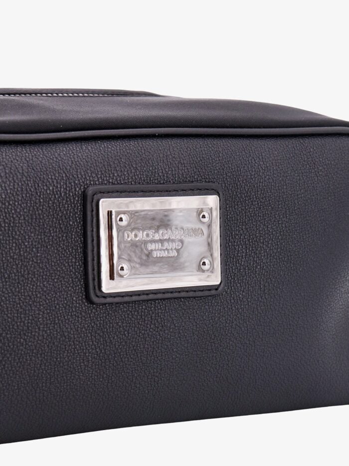 DOLCE E GABBANA Leather Beauty Case With Metal Logo Patch