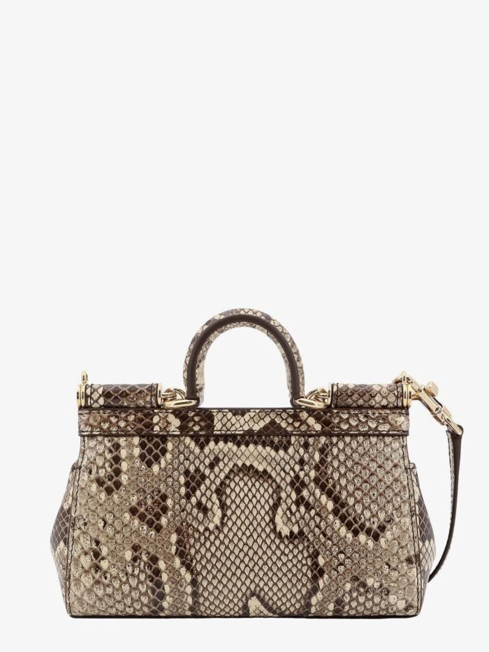 DOLCE E GABBANA Leather Handbag With Animalier Print