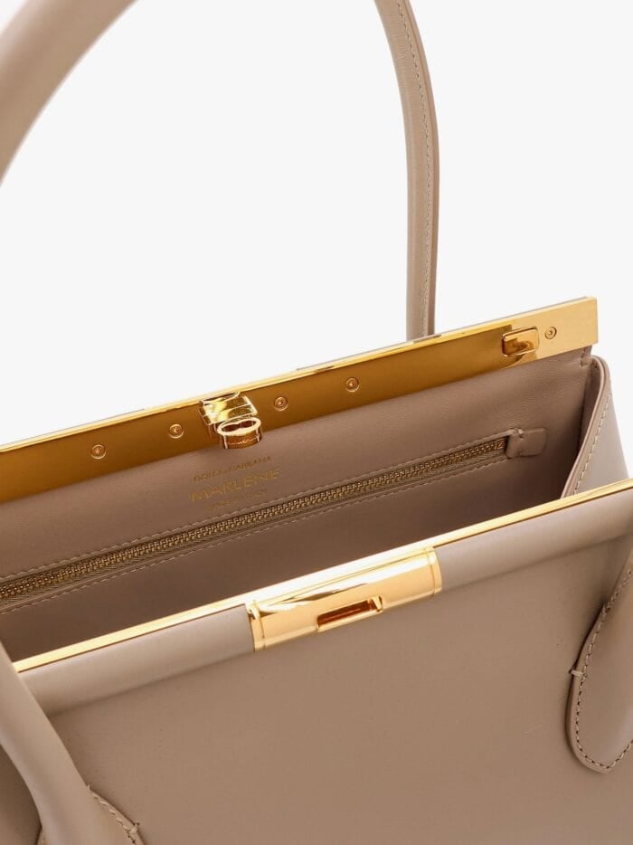 DOLCE E GABBANA Marlene Leather Handbag With Charm Detail On The Front
