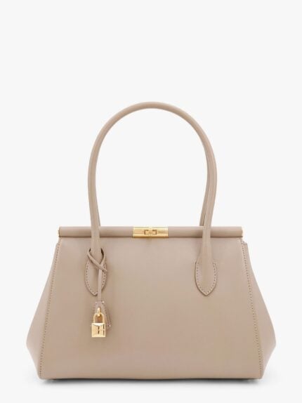 DOLCE E GABBANA Marlene Leather Handbag With Charm Detail On The Front