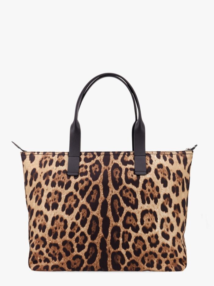 DOLCE E GABBANA Nylon Shoulder Bag With Animalier Print