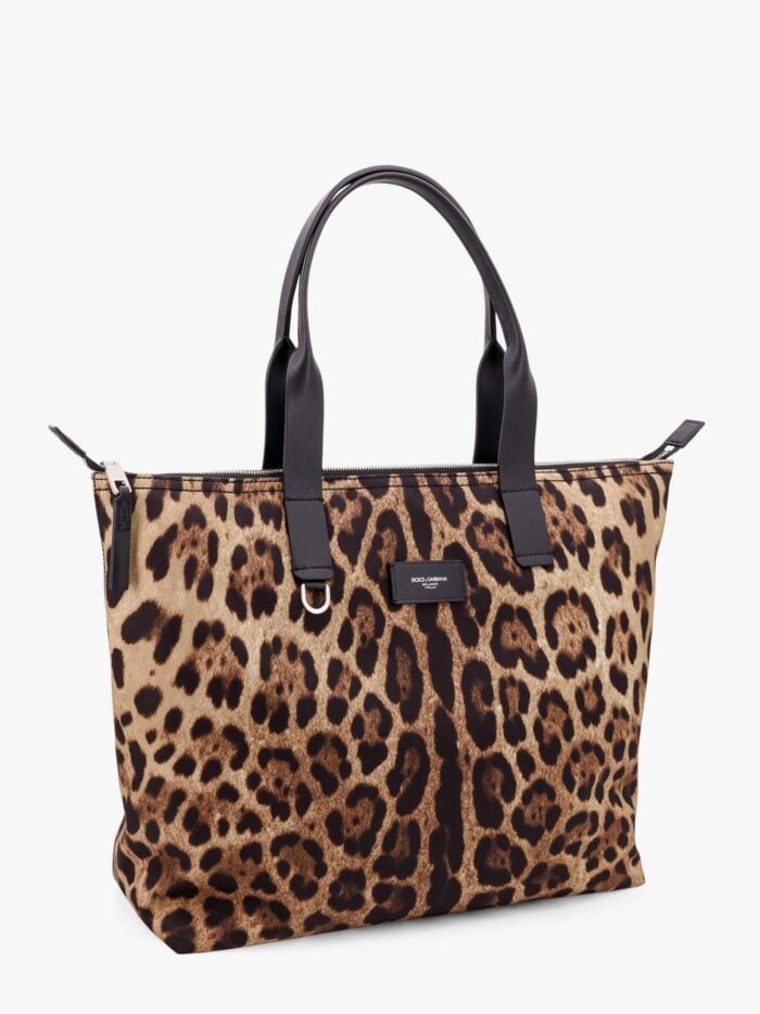 DOLCE E GABBANA Nylon Shoulder Bag With Animalier Print
