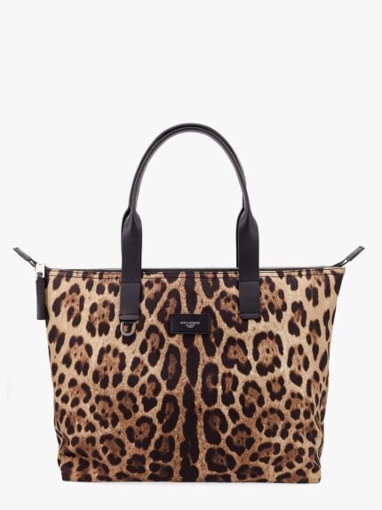DOLCE E GABBANA Nylon Shoulder Bag With Animalier Print