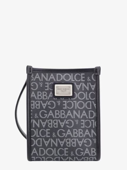 DOLCE E GABBANA Shopping Shoulder Bag With All-over Logo Motif