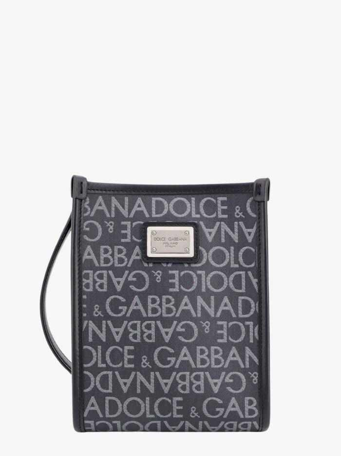 DOLCE E GABBANA Shopping Shoulder Bag With All-over Logo Motif