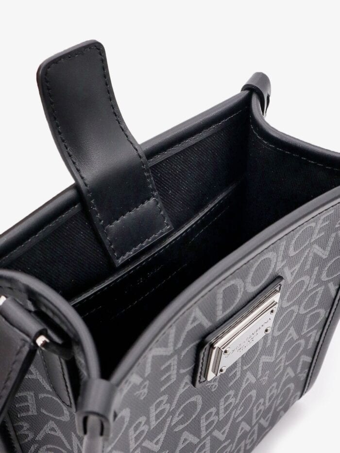 DOLCE E GABBANA Shopping Shoulder Bag With All-over Logo Motif