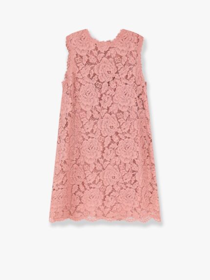 Dolce & Gabbana A Line Dg Floral Lace Dress