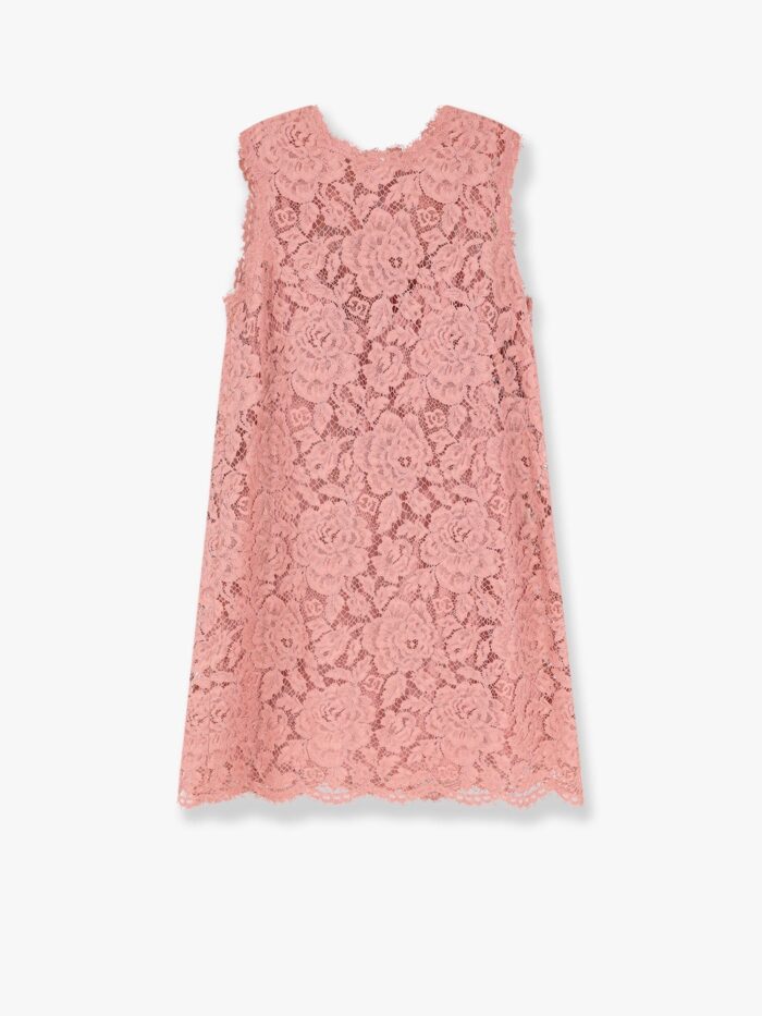 Dolce & Gabbana A Line Dg Floral Lace Dress